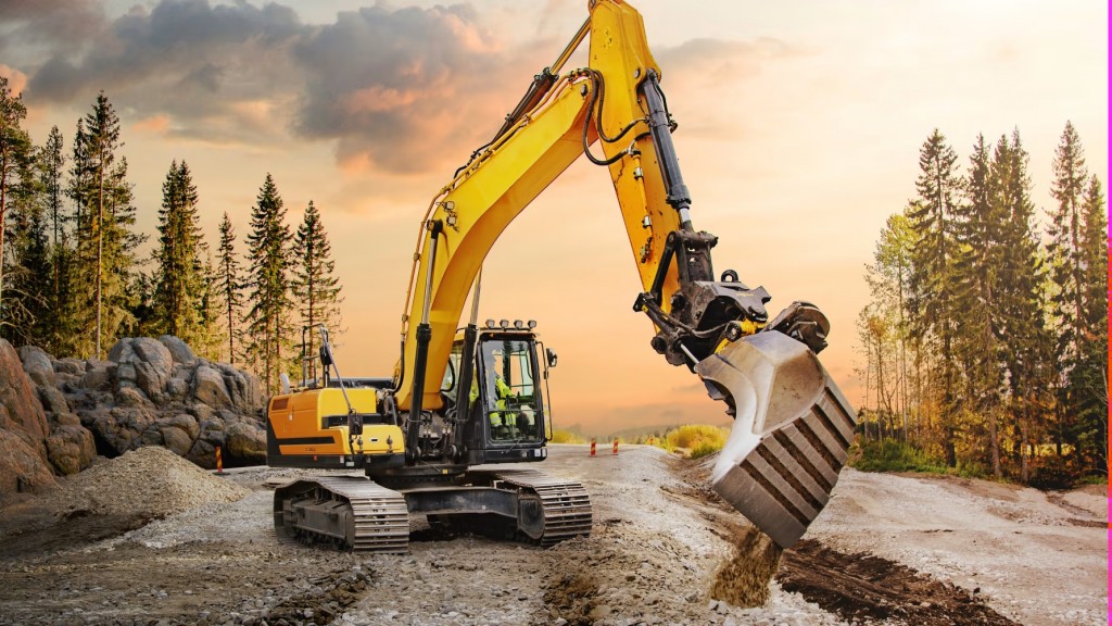 An excavator with a tiltrotator on a rocky slope