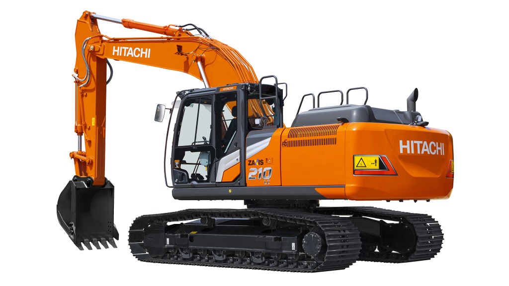 An excavator against a white background