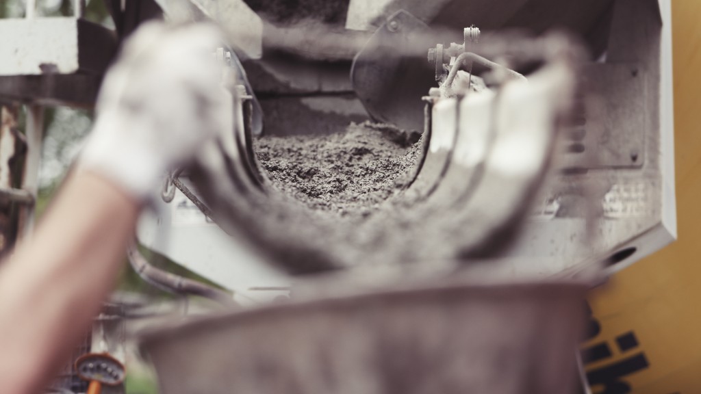 Cement is mixed in a mixer