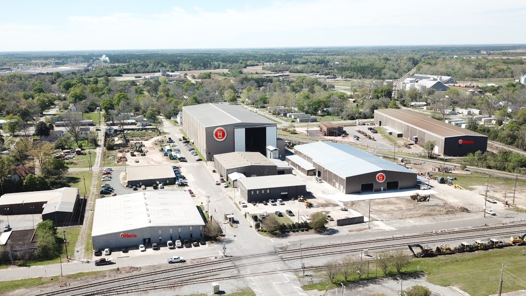 An aerial photo of a manufacturing facility