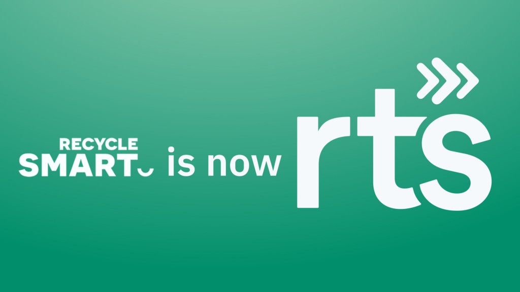 The RTS and RecycleSmart logos on a green background