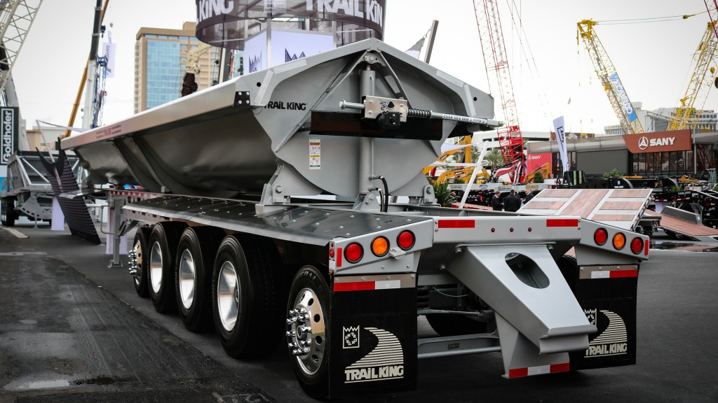 Material handling trailers from Trail King lighter, cleaner dumping, and rugged