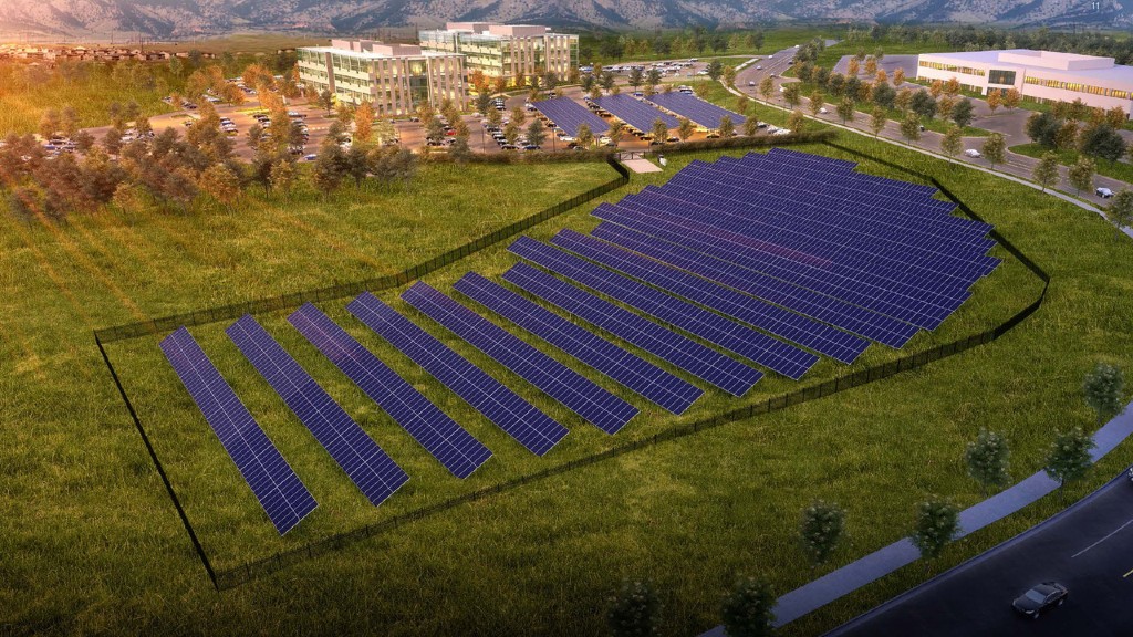 A solar array turns solar into power