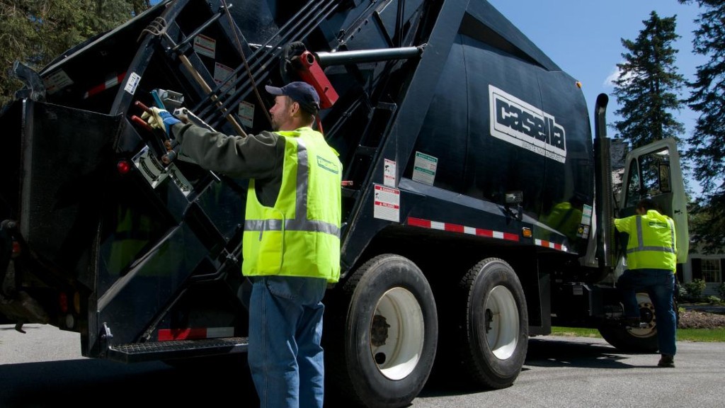 Collection workers collect residential waste and recyclables