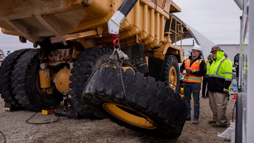 A tire maintenance training program underway