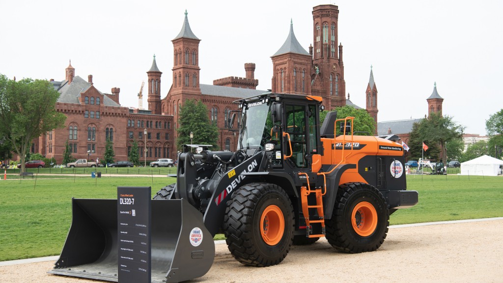 A DEVELON DL320-7 wheel loader