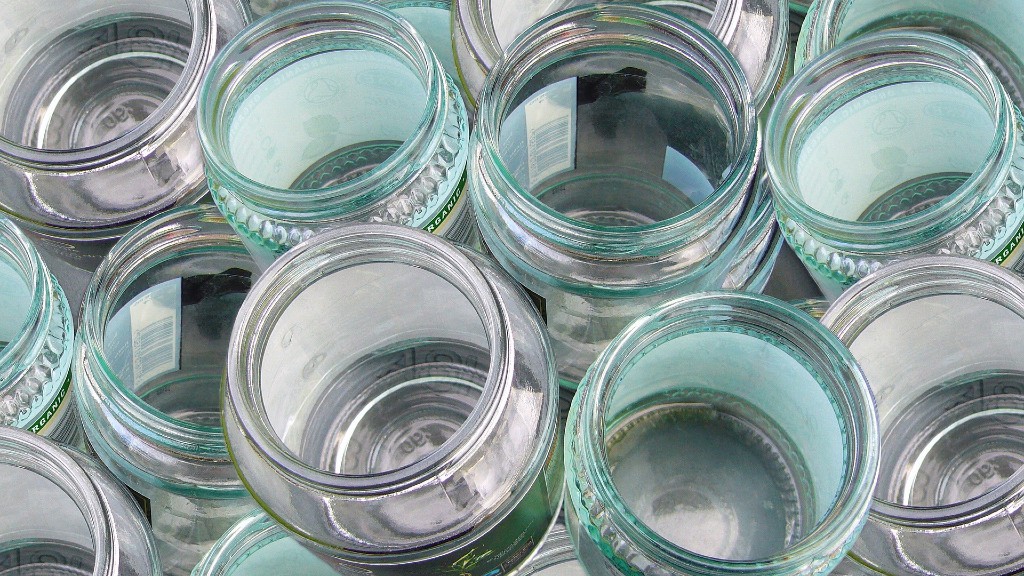 A pile of glass jars