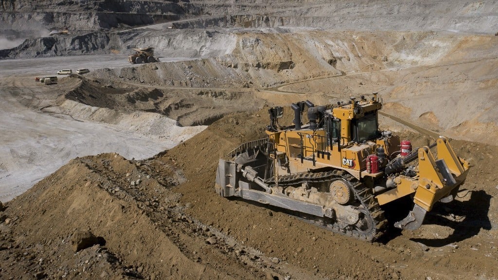 A dozer is parked near a mine