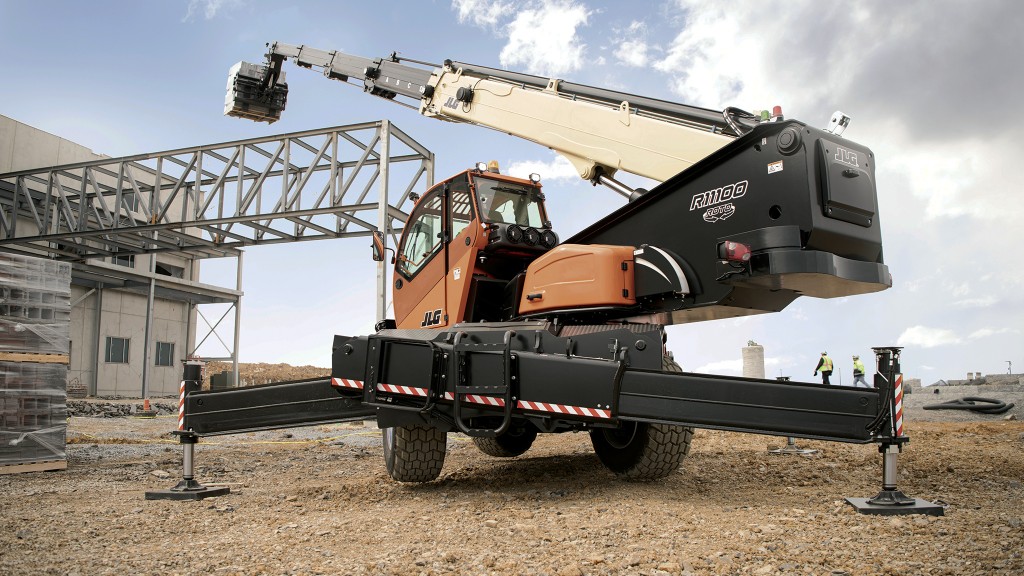 A JLG R11100 rotating telehandler