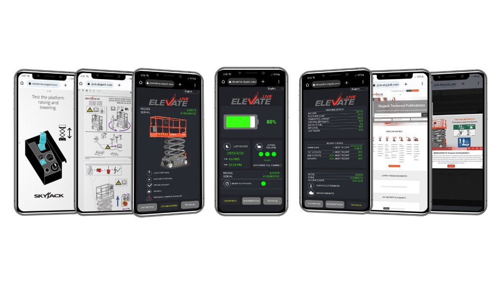 Multiple phones show Skyjack's telematics system