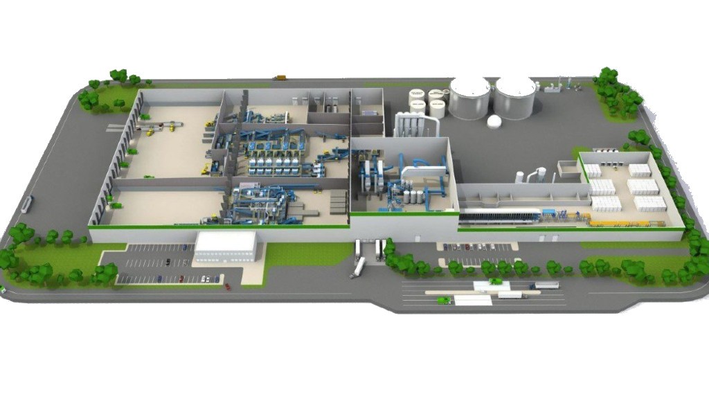 A rendering of a waste processing facility