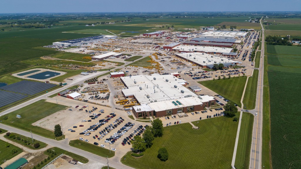 An aerial photo of a manufacturing facility