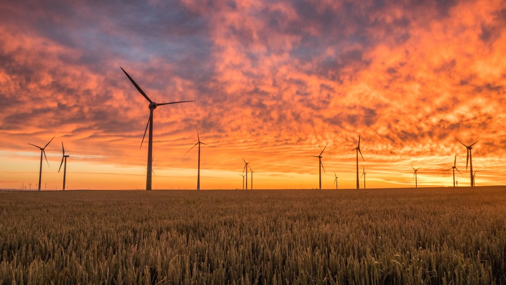 Wind turbines generate power in a field