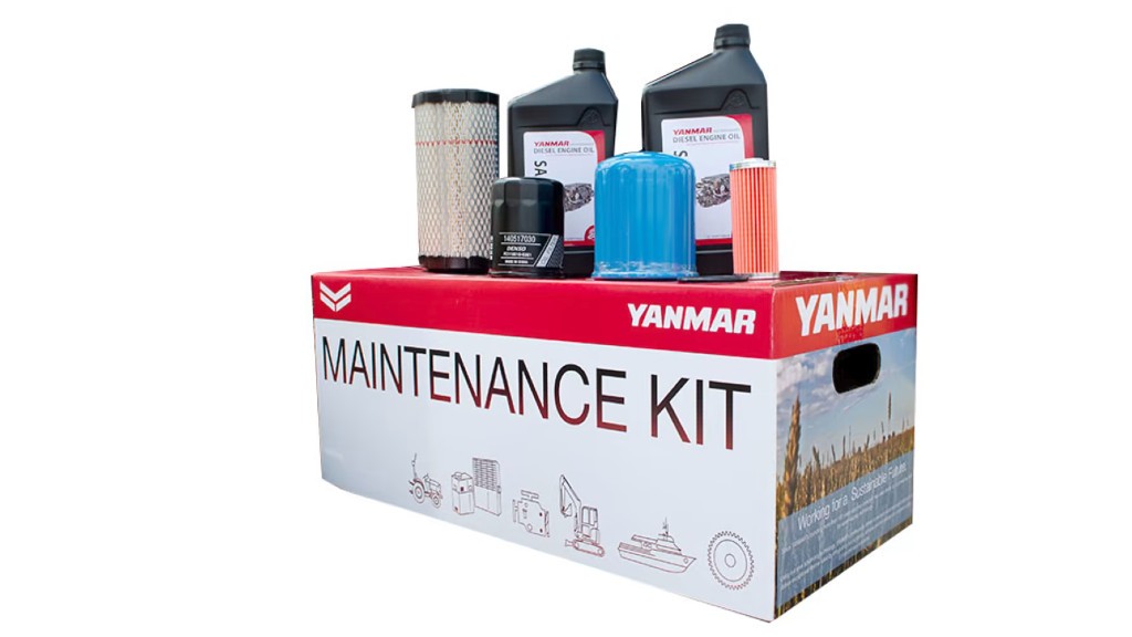 An equipment maintenance kit on a white background