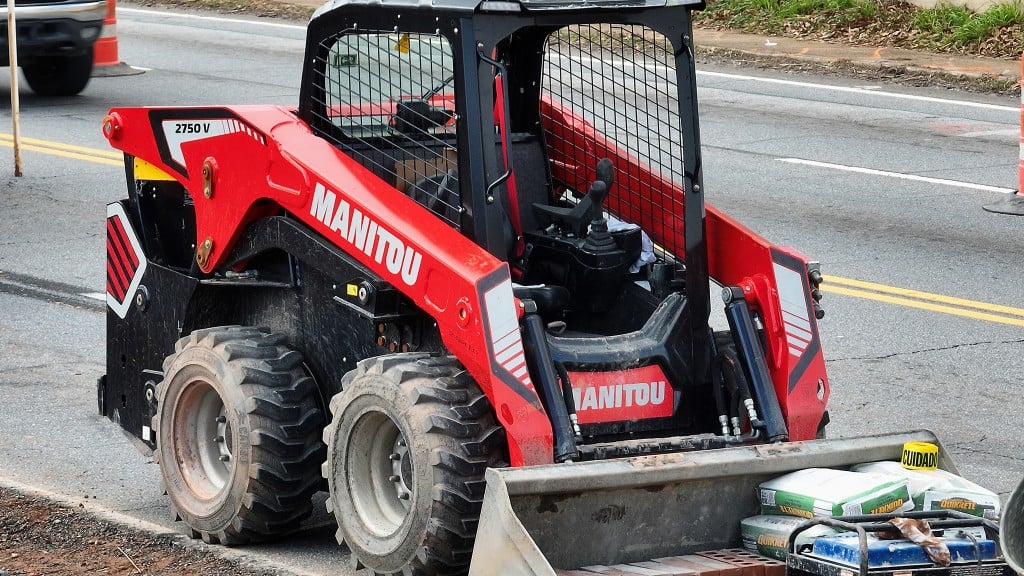 A Manitou 2750V skid-steer loader