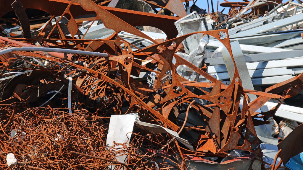 Rusted metal in a scrapyard