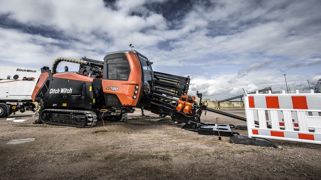 A directional drill working on a job site.