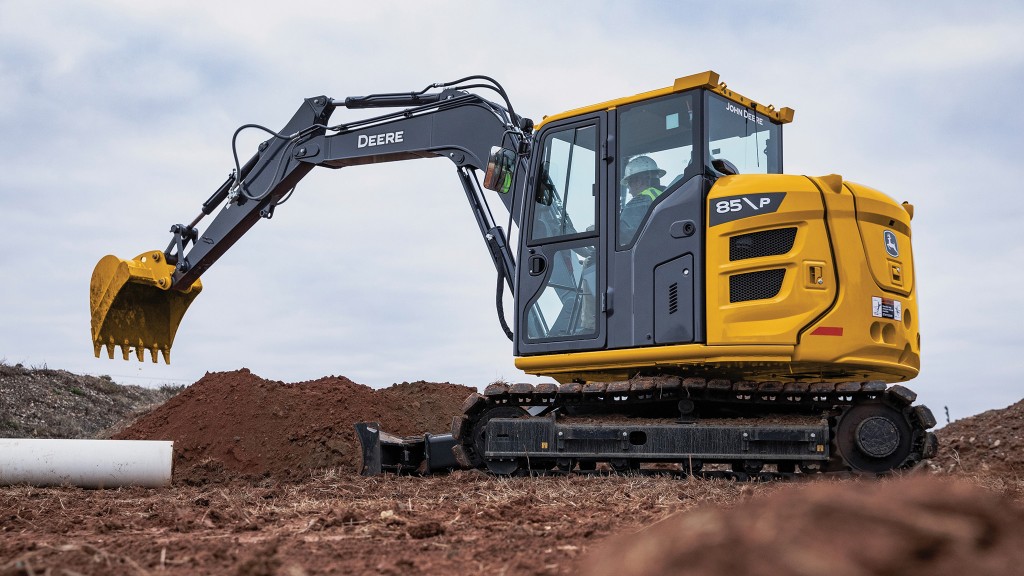 The John Deere 85 P-Tier excavator is central to the company's highlights at The Utility Expo.