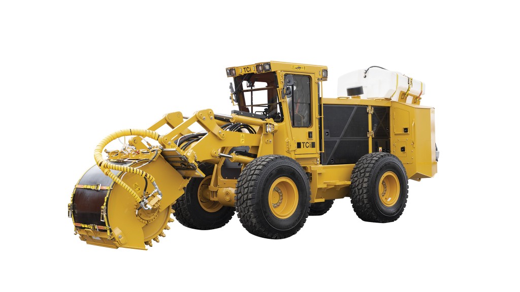 A street trencher in front of a white background.