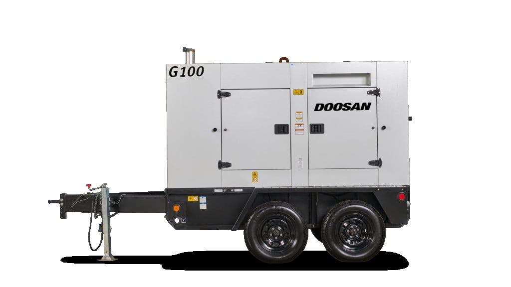 A generator sits on a white background