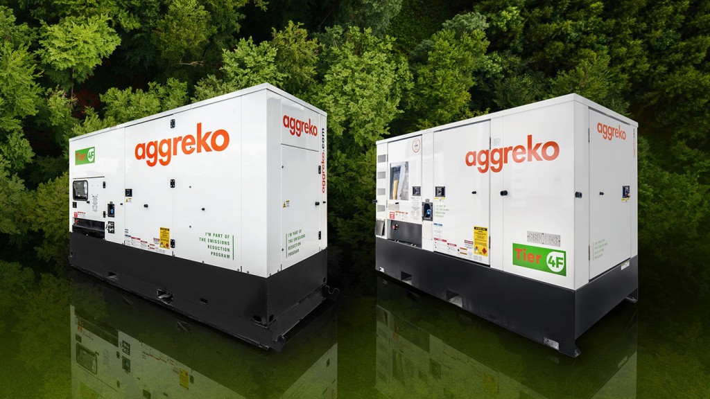 Two generators side by side in front of a forest backdrop.