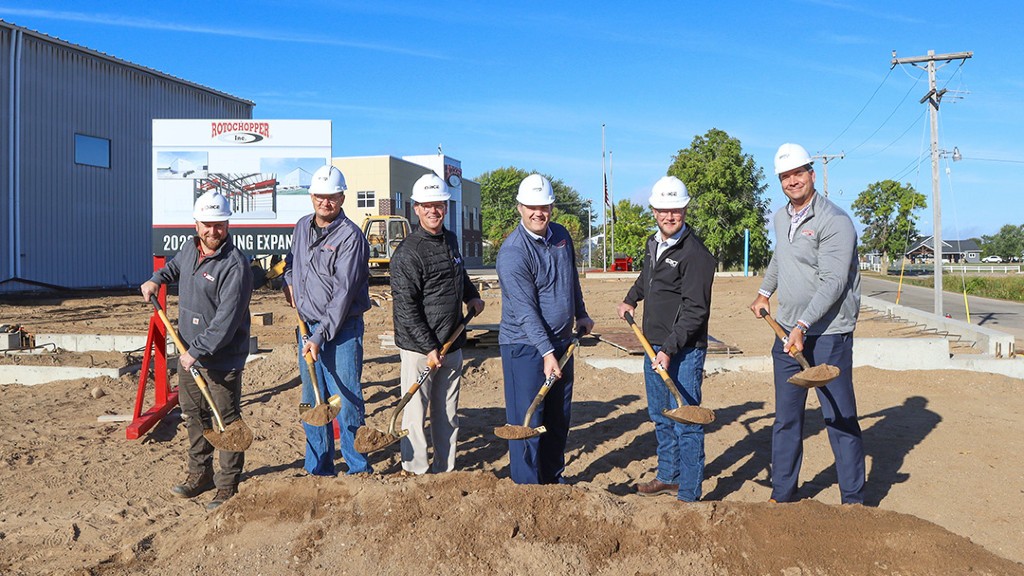 A groundbreaking event at a Rotochopper facility