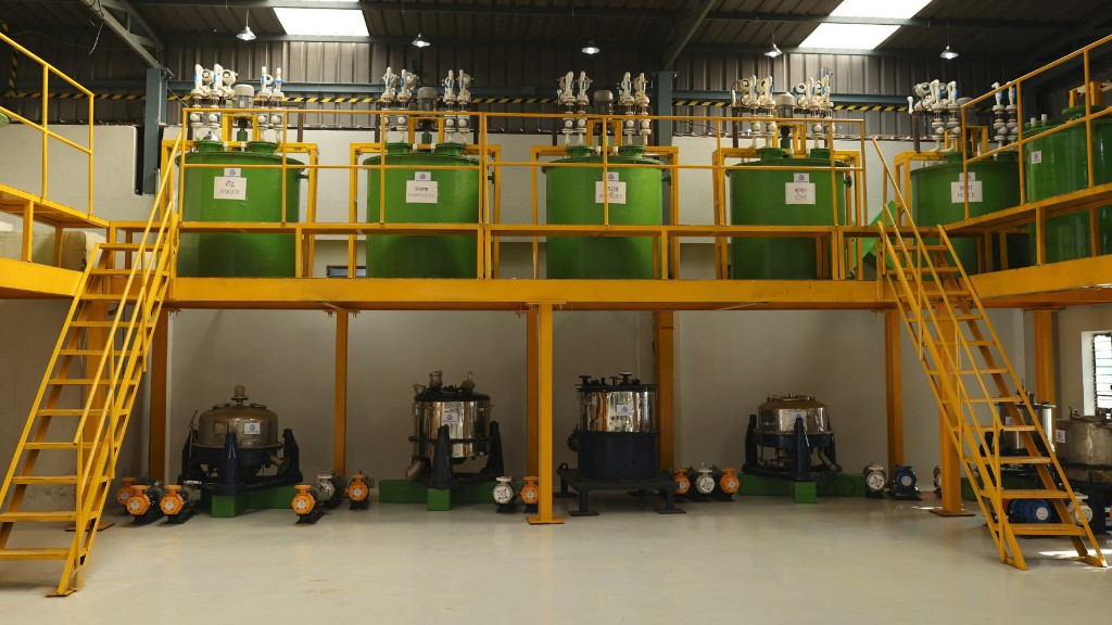 A bench scale battery recycling facility