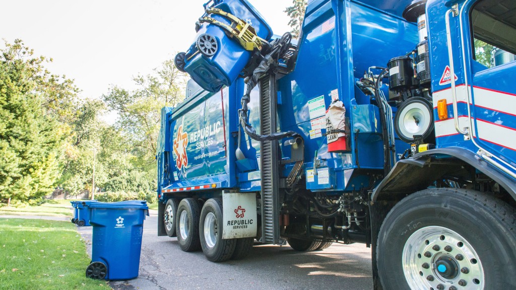 A collection truck collects curbside recyclables