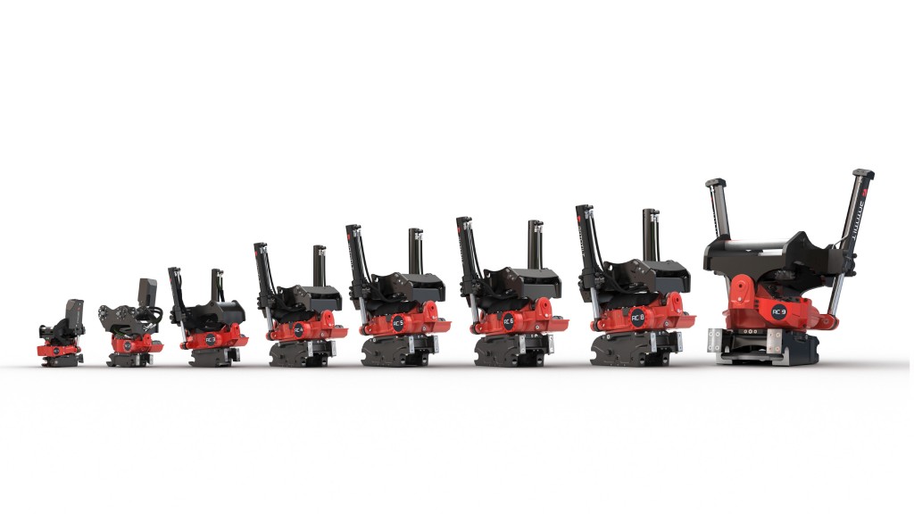A lineup of tiltrotators on a white background