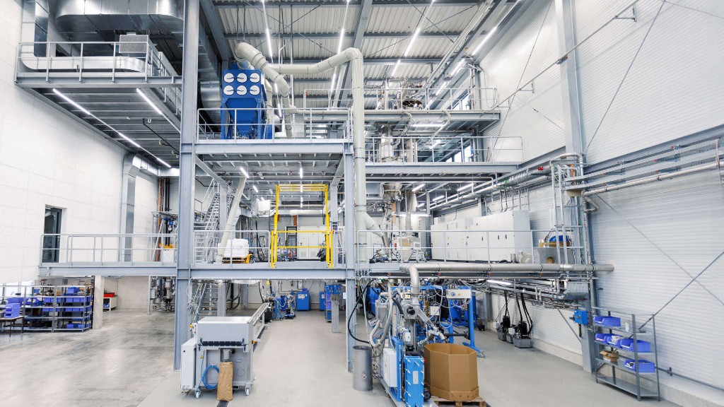 The inside of a plastics recycling test centre
