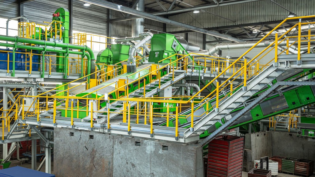 An electronic waste sorting plant