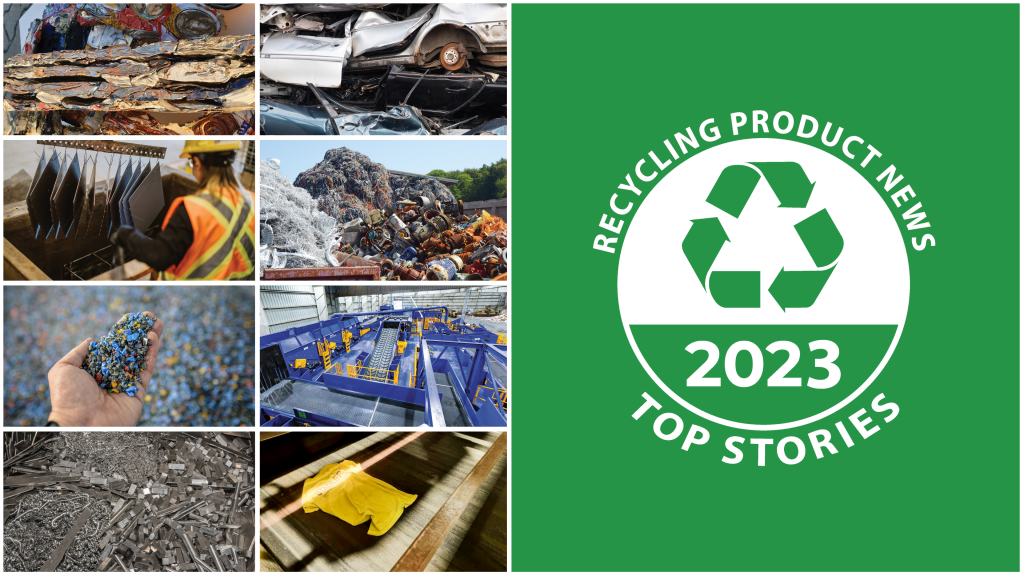 A grid of recycling related logos near the Top Stories 2023 logo