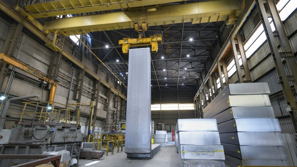 The inside of an aluminum manufacturing facility