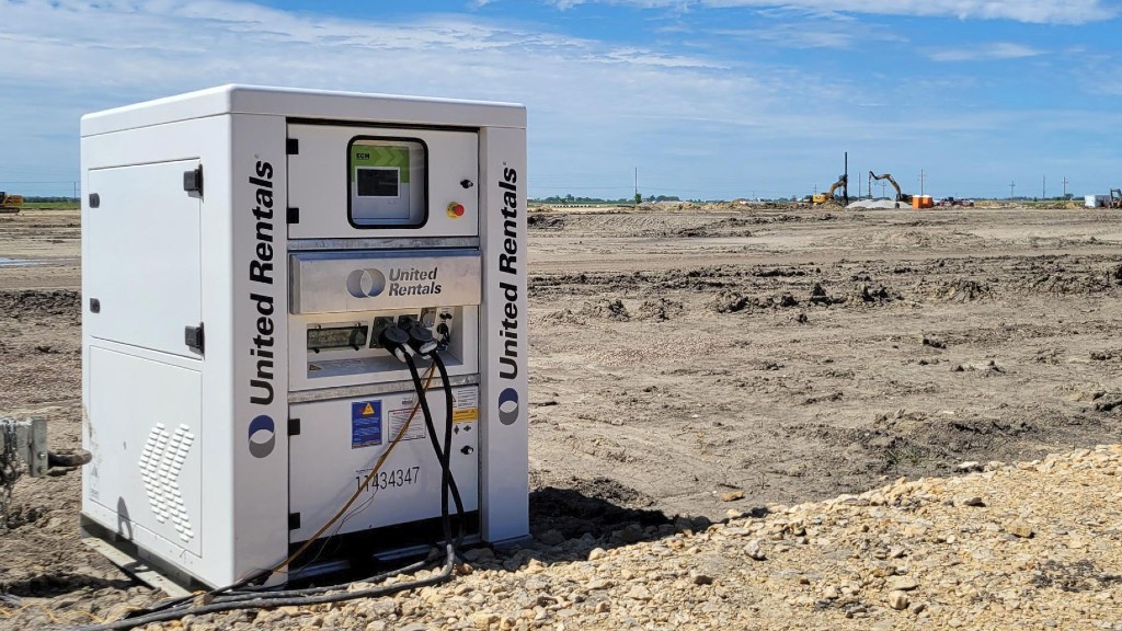 An energy storage system on an empty job site