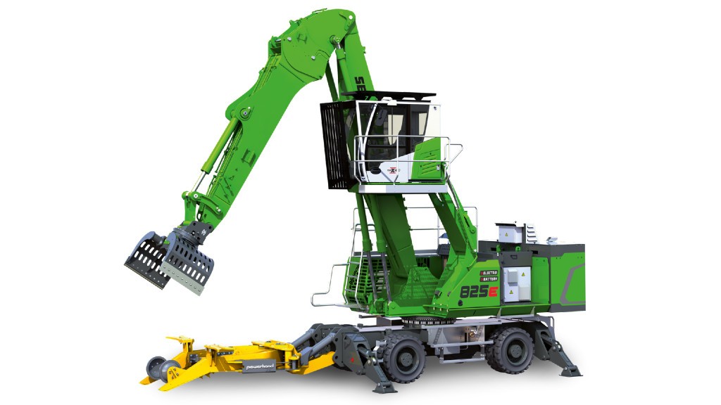 A material handler on a white background