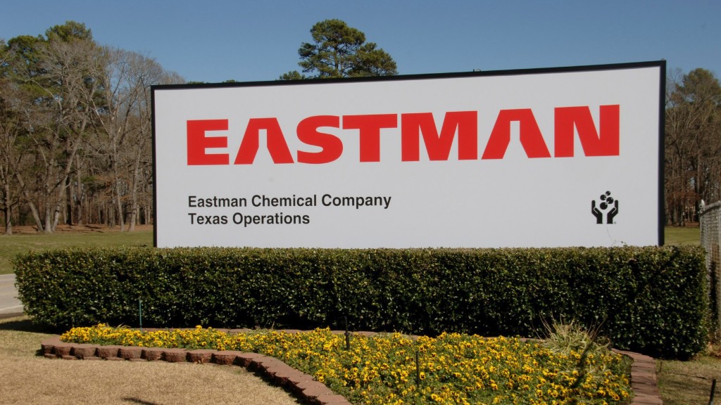 The entrance sign at an Eastman facility