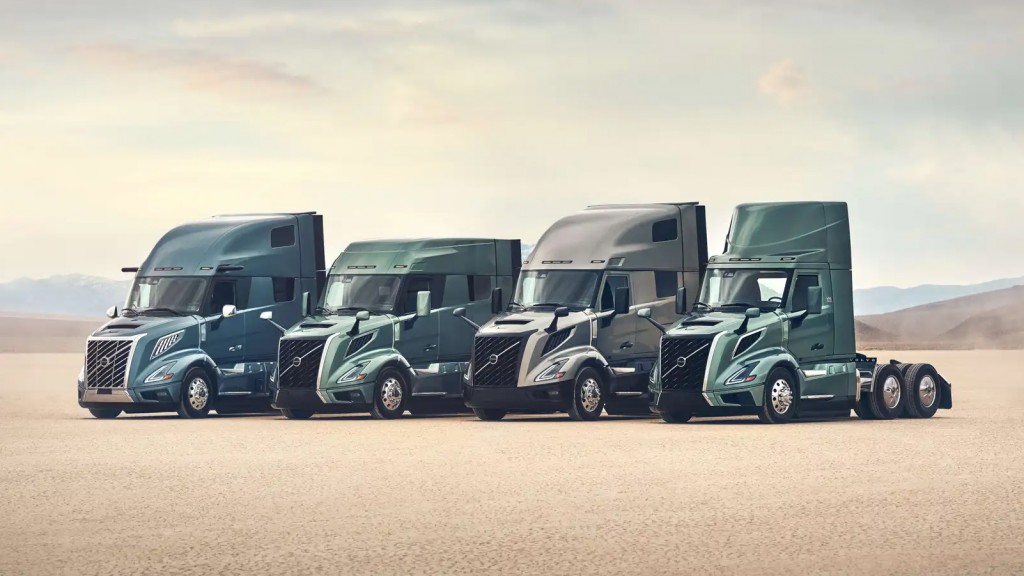 A lineup of truck cabs