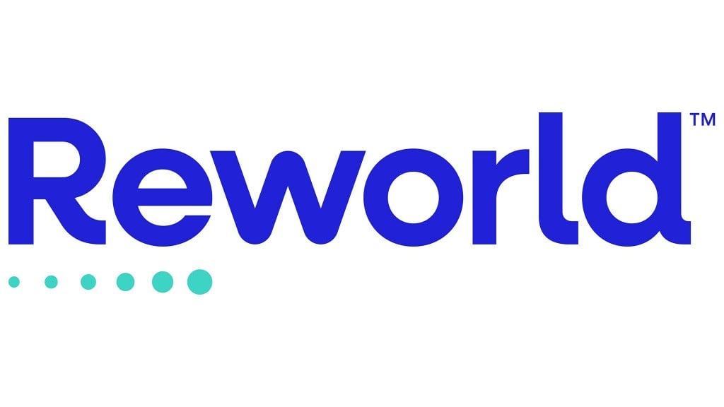 A blue logo reading Reworld on a white background.