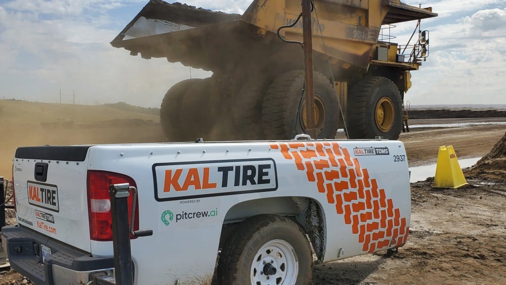 A Kal Tire inspection vehicle at a mining job site