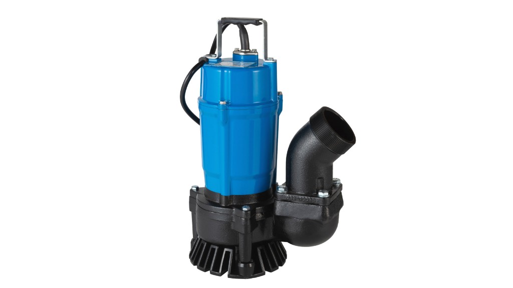 A submersible trash pump on a white background