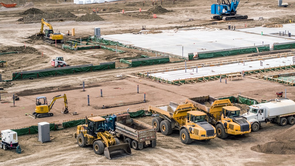 An aerial photo of a construction site