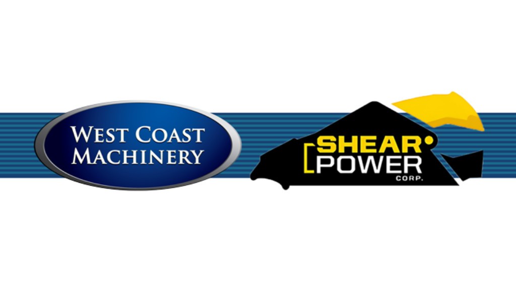 The West Coast Machinery and Shear Power logos