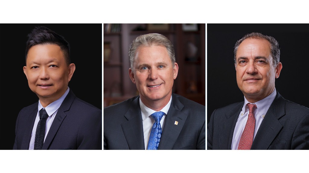 Headshots of three Topcon executives