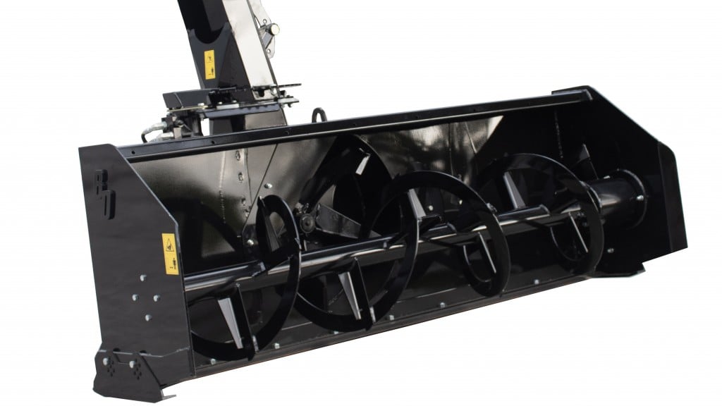 With an 11-inch chute diameter, the new snow blower attachment comes in cutting widths from 62- to 96-inches.