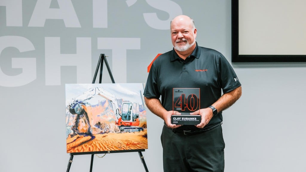 Clay Eubanks, vice chairman of Takeuchi, is celebrating four decades with the company.