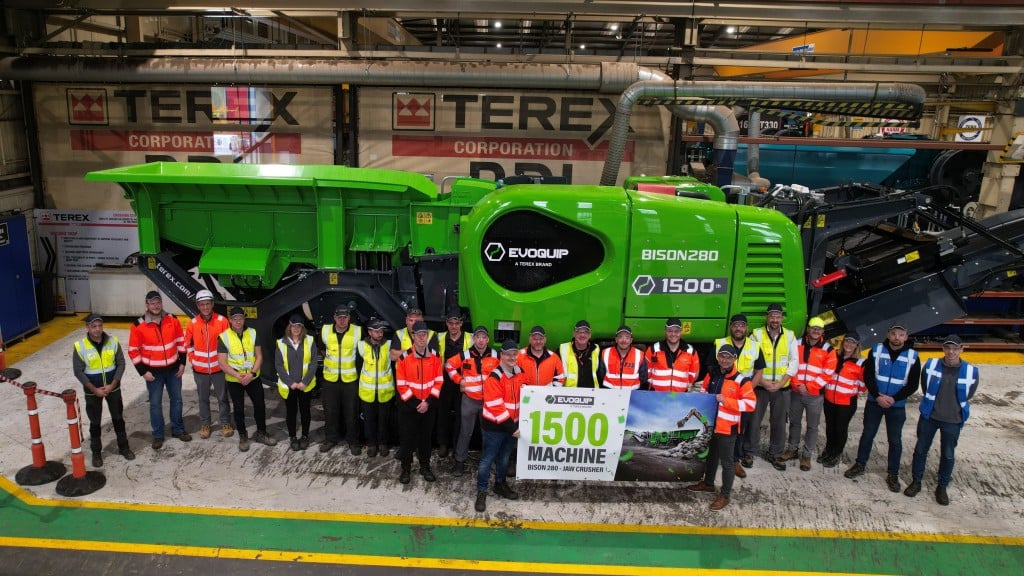 EvoQuip reaches 1,500th machine milestone with the production of a new jaw crusher