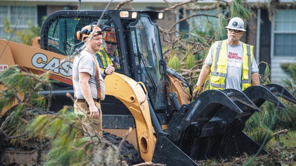 CASE Construction provides Team Rubicon equipment to help clean up after hurricanes