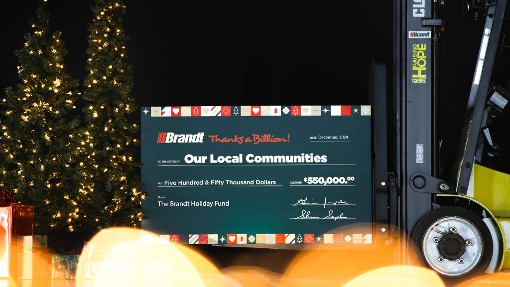 Brandt donates $550,000 to support global communities