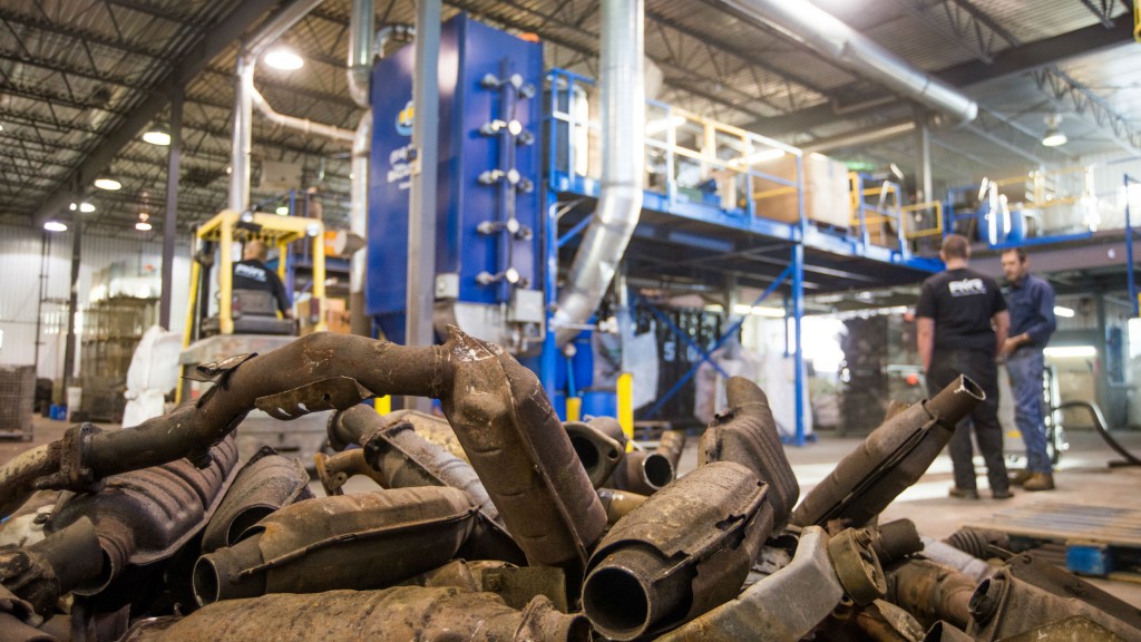 A metal recycling plant interior