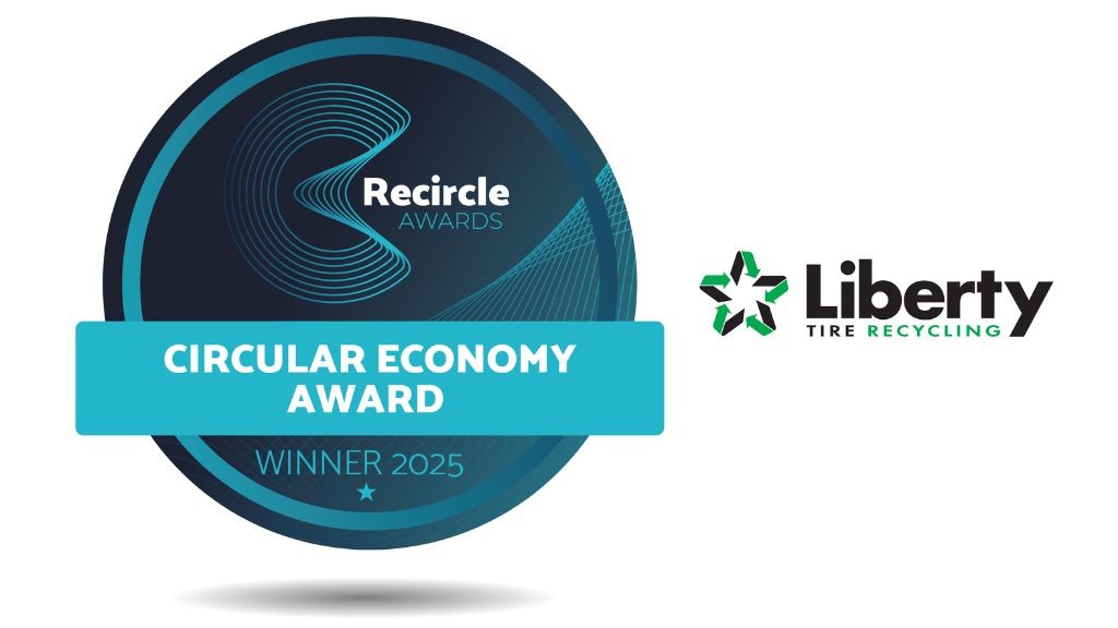 The logo for the Recircle Circular Economy Awards and Liberty Tire Recycling